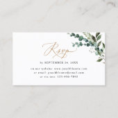 De Visite Carte simple Rustic Green Mariage Gold (Devant)