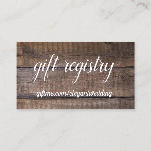 De Visite Carte simple Rustic Wood Mariage (Devant)