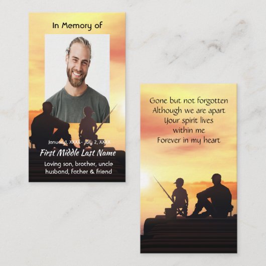 De Visite Carte souvenir Père Son Pêcheur Pêcheur Pêcheur (Devant / Derrière)