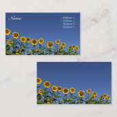 De Visite Carte Sunflower (Devant / Derrière)