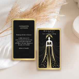 De Visite Carte Tarot Maquillage Coiffeur Esthétique Noir