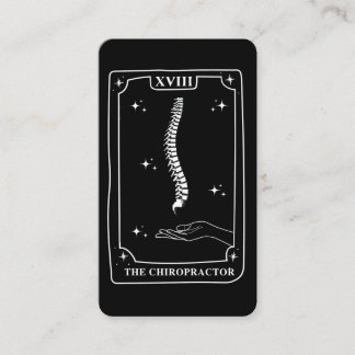 De Visite Carte Tarot Mystique Chiropracteur noir et blanc