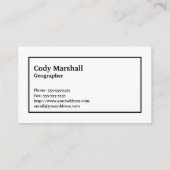 De Visite Carte topographique avec votre nom et votre monogr (Dos)