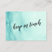 De Visite Carte turquoise Ombre Watercolor Nouvelle adresse (Dos)