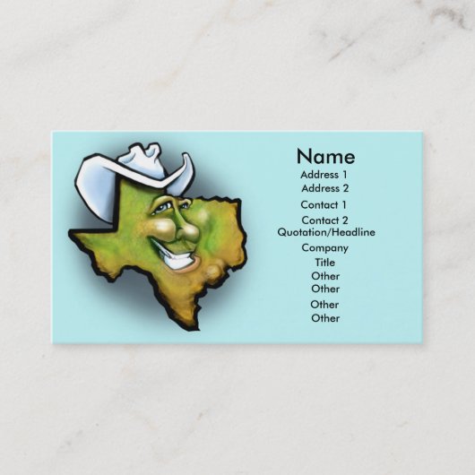 De Visite Carte verte Texas (Devant)