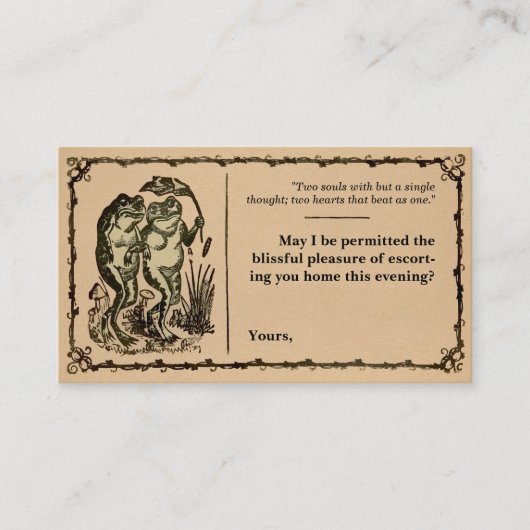 De Visite Carte Victorian Personnalisable Frog Acquaincard (Devant)