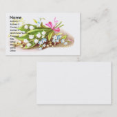 De Visite Carte victorienne d'album au muguet (Devant / Derrière)