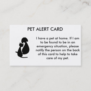 De Visite Carte vigilante d'animal familier