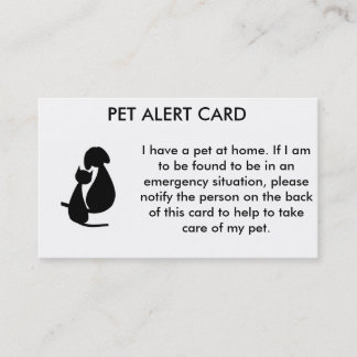De Visite Carte vigilante d'animal familier