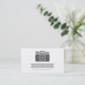 De Visite Carte Vintage Caméra noir et blanc (Debout devant)