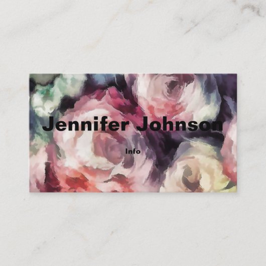 De Visite Carte vintage, fleurs (Devant)