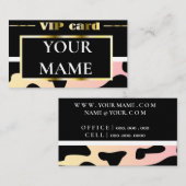 De Visite Carte vip noire avec or (Devant / Derrière)