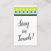 De Visite Carte "We have Moved" en chaux, bleu et gris foncé (Dos)