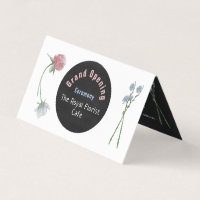Carte Wild Floral Chalkboard Grand ouverture