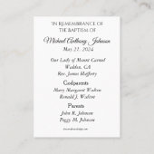 De Visite Catholicisme Baptême Souvenir Carte Sainte (Dos)