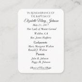 De Visite Catholicisme Baptême Souvenir Carte Sainte (Dos)