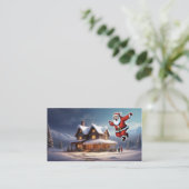 De Visite c'est joyeux Noël design et carte (Debout devant)