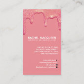 De Visite Chic moderne Coral Parties scintillant rose Carte  (Dos)