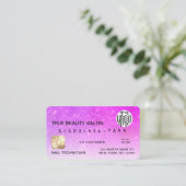 De Visite Chic Neon Magenta Sequin Parties scintillant Carte (Debout devant)