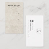 DE VISITE CHIC OFF WHITE STUCCO 3 STUD EARRING CARTE D'AFFIC (Devant / Derrière)