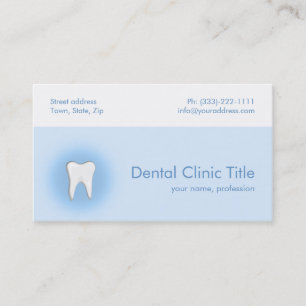 De Visite Clinique dentaire Simple Bleu Blanc Carte dentaire