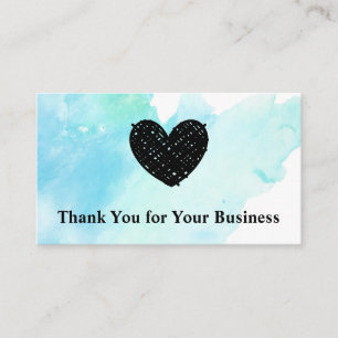 De Visite Coeur mignon   Aquarelle   Carte à puce