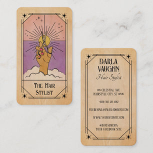 De Visite Coiffeur Tarot Carte Céleste Soleil Rose Violet Ch