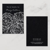 De Visite Collier bijoux carte d'affichage fleurs blanches (Devant / Derrière)