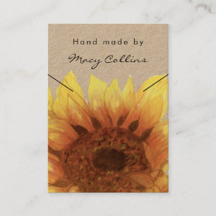 De Visite Collier bijoux carte d'affichage tournesol rustiqu