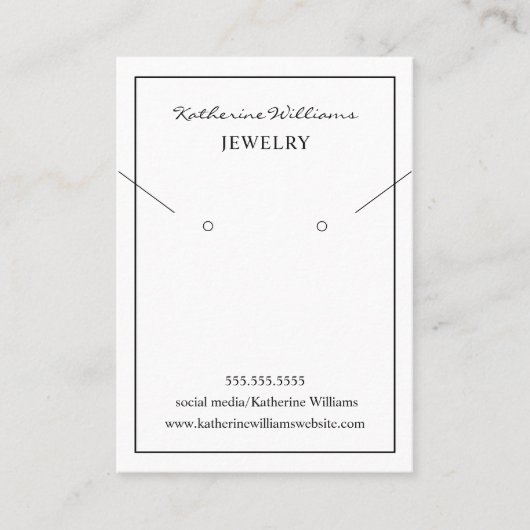 De Visite Collier blanc simple et carte d'affichage (Devant)