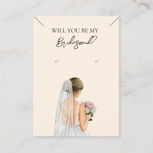 De Visite Collier Bridesmaid & Carte d'affichage pour bijoux (Devant)