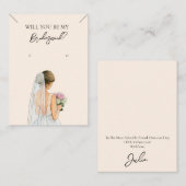 De Visite Collier Bridesmaid & Carte d'affichage pour bijoux (Devant / Derrière)