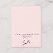 De Visite Collier Bridesmaid & Carte d'affichage pour bijoux (Dos)