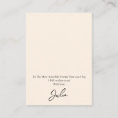 De Visite Collier Bridesmaid & Carte d'affichage pour bijoux (Dos)