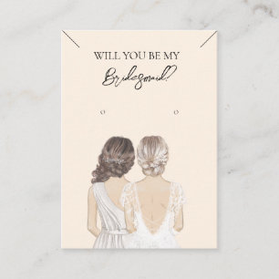 De Visite Collier Bridesmaid & Carte d'affichage pour bijoux