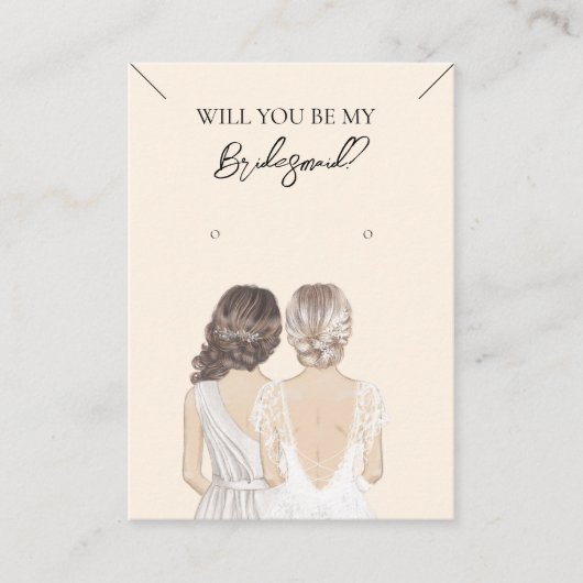 De Visite Collier Bridesmaid & Carte d'affichage pour bijoux (Devant)