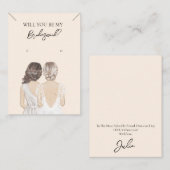 De Visite Collier Bridesmaid & Carte d'affichage pour bijoux (Devant / Derrière)