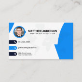 De Visite Contact d'entreprise | Carte du monde | Code QR | (Devant)