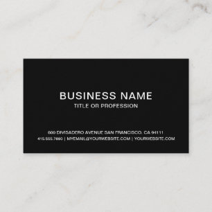 De Visite Créez Votre Propre Carte Simple Noir Professionnel