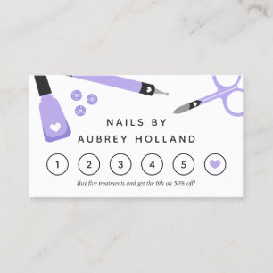 De Visite Cute Violet Clou Artiste Outils Loyauté Carte