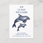 De Visite Cute Whale & Orca Garçons Jouer Carte d'appel mama (Dos)