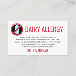 De Visite Dairy Allergie Alert Restaurant Carte Chef