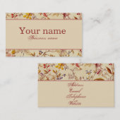 De Visite Daphne, jolie carte florale vintage (Devant / Derrière)