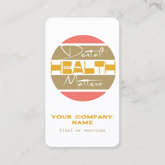 De Visite Dentiste, professionnels des soins dentaires Carte (Devant)