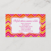 De Visite Design d'intérieur chevron zigzag audacieux carte  (Dos)