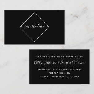De Visite Diamant noir et blanc Enregistrer la carte Date