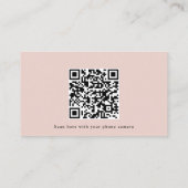 De Visite Dusty Rose Site Web Mariage QR Code Détails Carte (Dos)