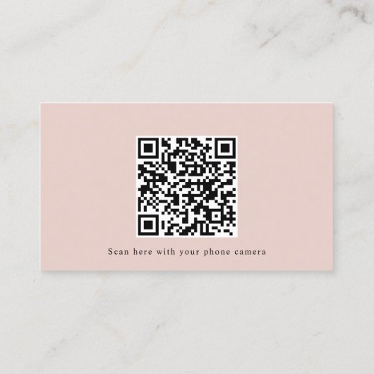 De Visite Dusty Rose Site Web Mariage QR Code Détails Carte (Dos)