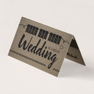 De Visite Effet Burlap vintage, Photo Enregistrer La Carte D