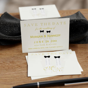 De Visite Elégant Mariage Tuxedo Groom Enregistrer Les Carte